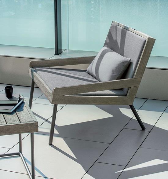 ETHIMO ALLAPERTO URBAN Fauteuil Lounge Teck&amp;M&#233;tal
