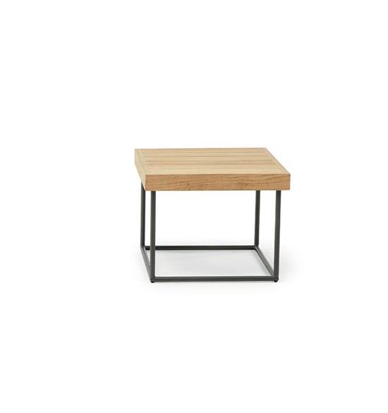 ETHIMO ALLAPERTO NAUTIC Table basse carr&#233;e 50x50cm Teck&amp;M&#233;tal