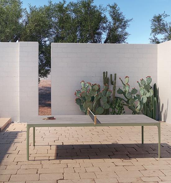 ETHIMO PLAY Table repas rectangulaire / Table de Ping pong 152.50cmX274cm - Structure aluminium Plateau c&#233;ramique