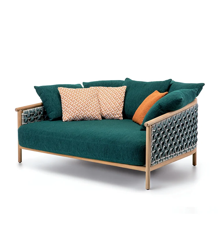 ETHIMO PATIO Daybed/Lit de jour - Teck et cordage col.LAGUNA/LIGHT GREY