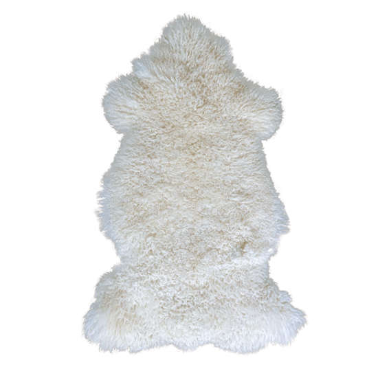 MAISON THURET Peau de Mouton Naturelle Blanche Boucl&#233;e